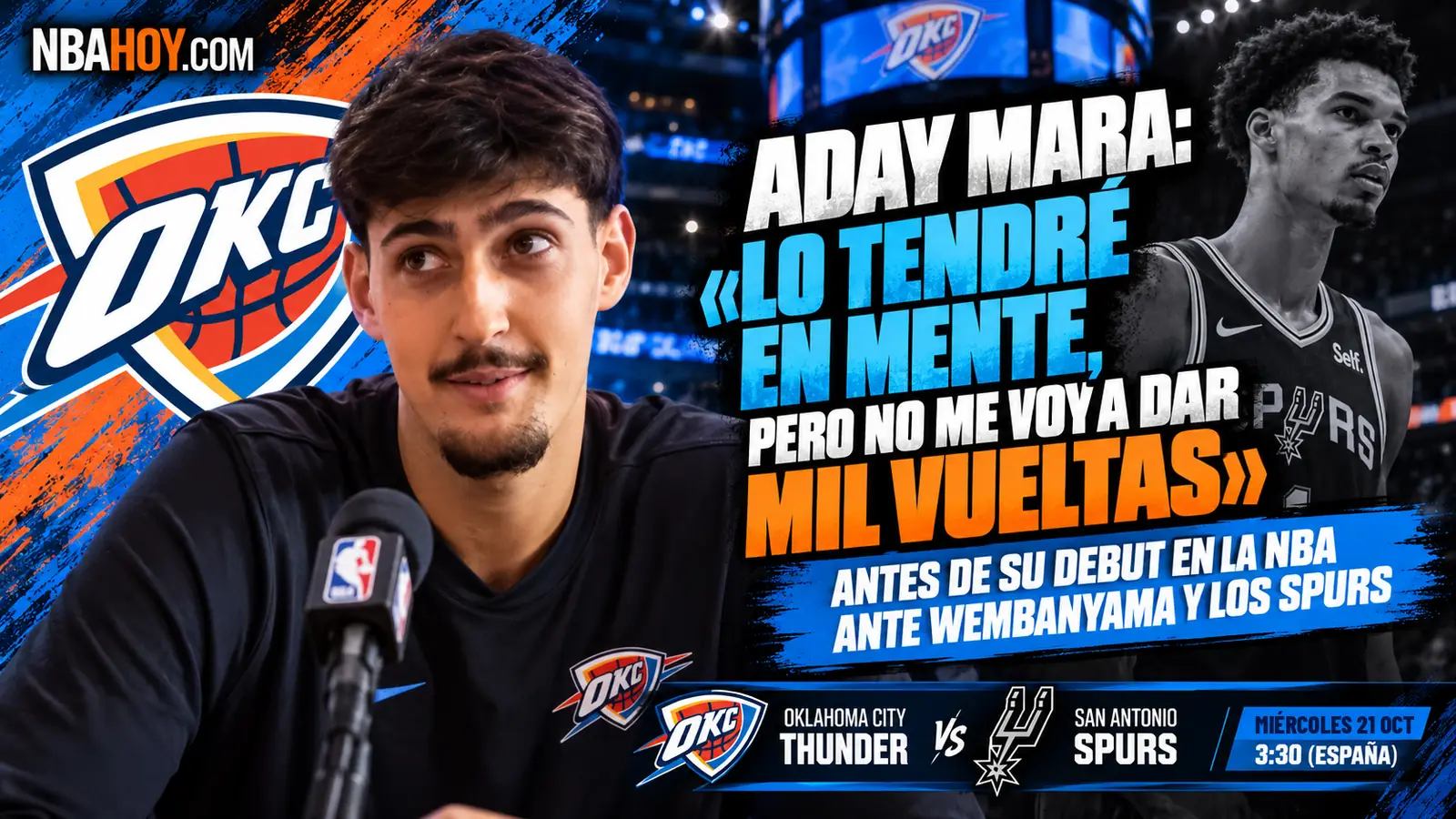 Aday Mara antes de su debut en la NBA ante Wembanyama y los Spurs