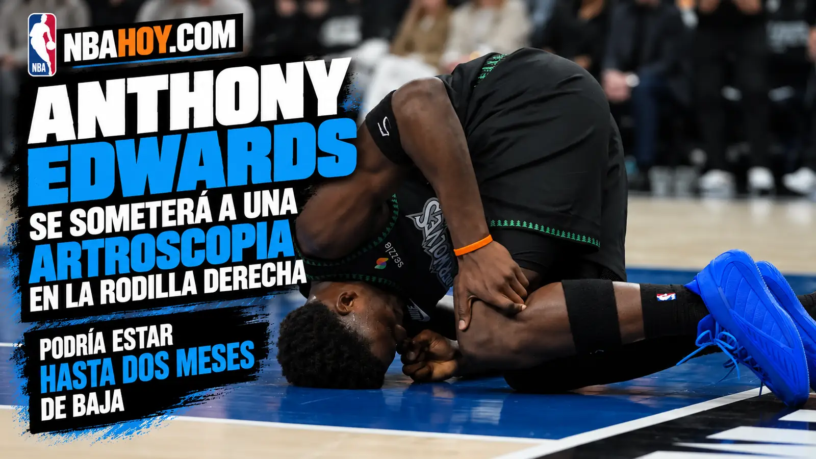 Anthony Edwards se someterá a una artroscopia en la rodilla derecha y podría estar hasta dos meses de baja