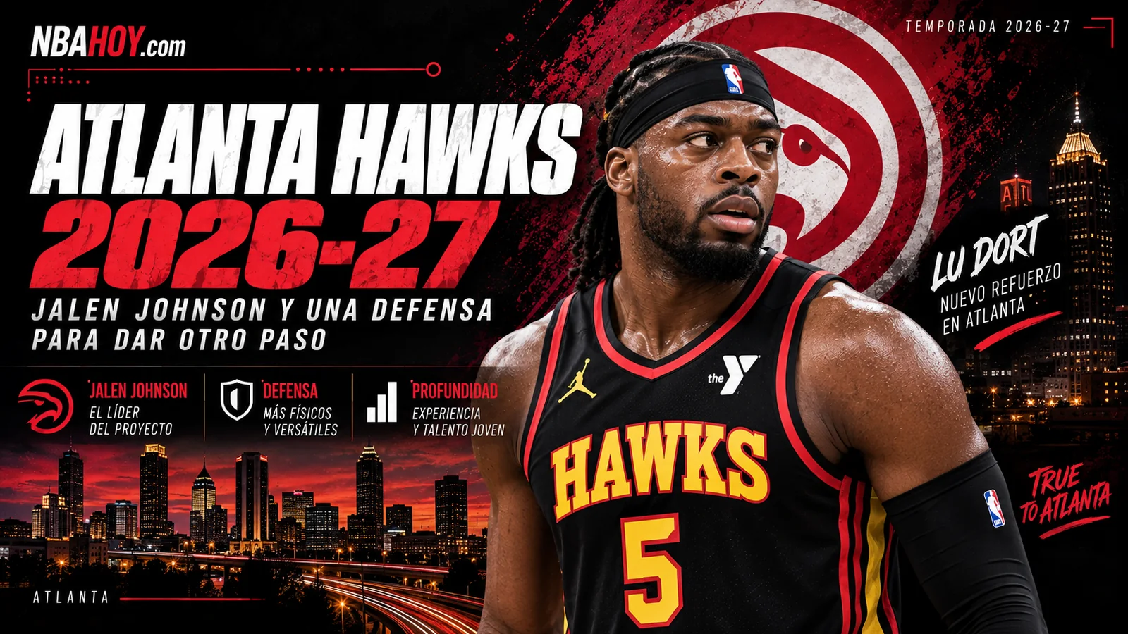 Jalen Johnson lidera a los Atlanta Hawks ante la temporada 2026-27
