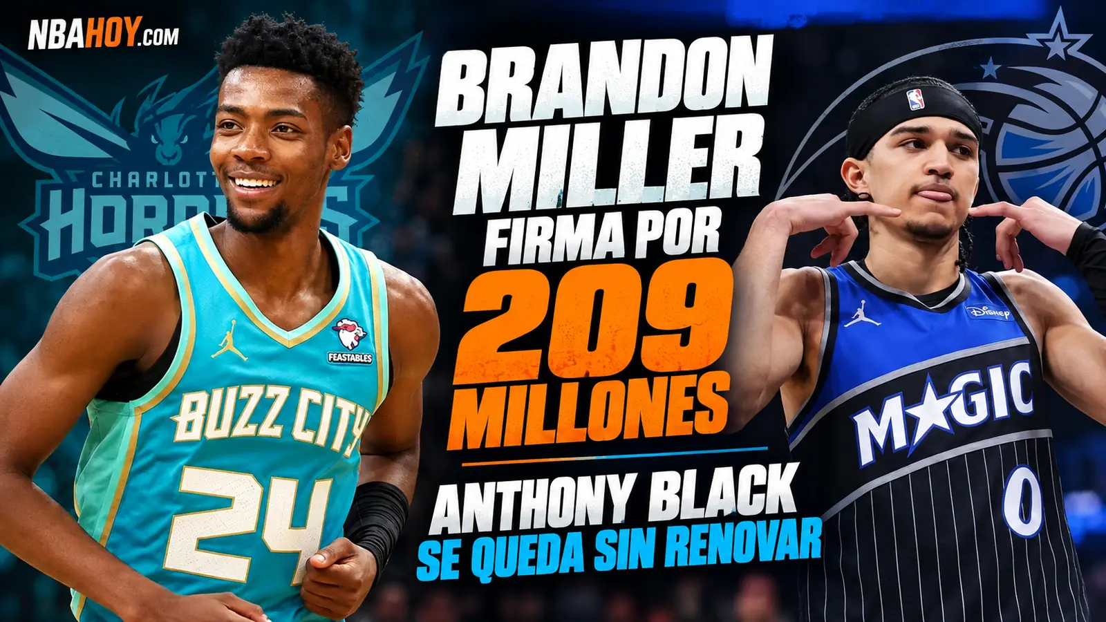 Brandon Miller firma por 209 millones y Anthony Black se queda sin renovar