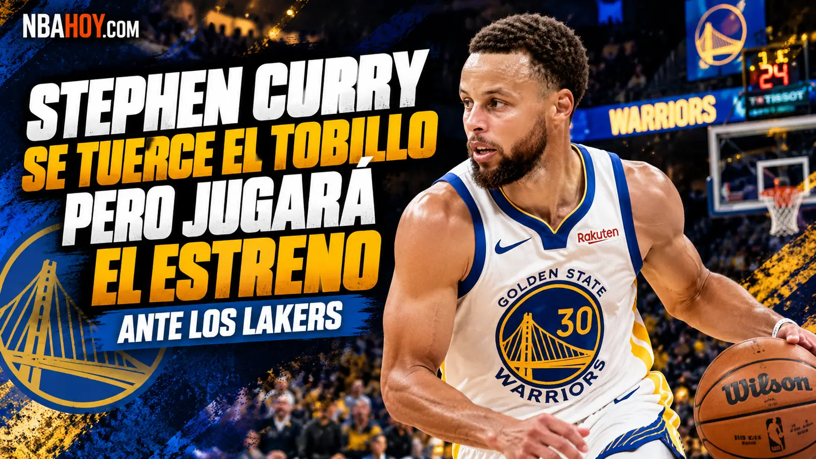 Stephen Curry se tuerce el tobillo pero jugará el estreno ante los Lakers