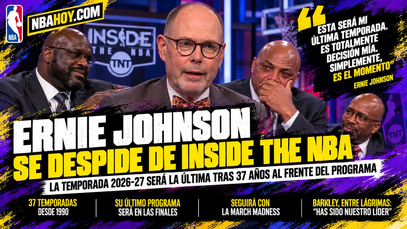 Ernie Johnson anuncia su última temporada en Inside the NBA