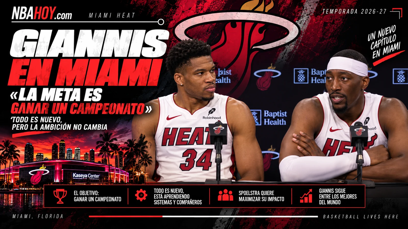 Giannis Antetokounmpo con Miami Heat