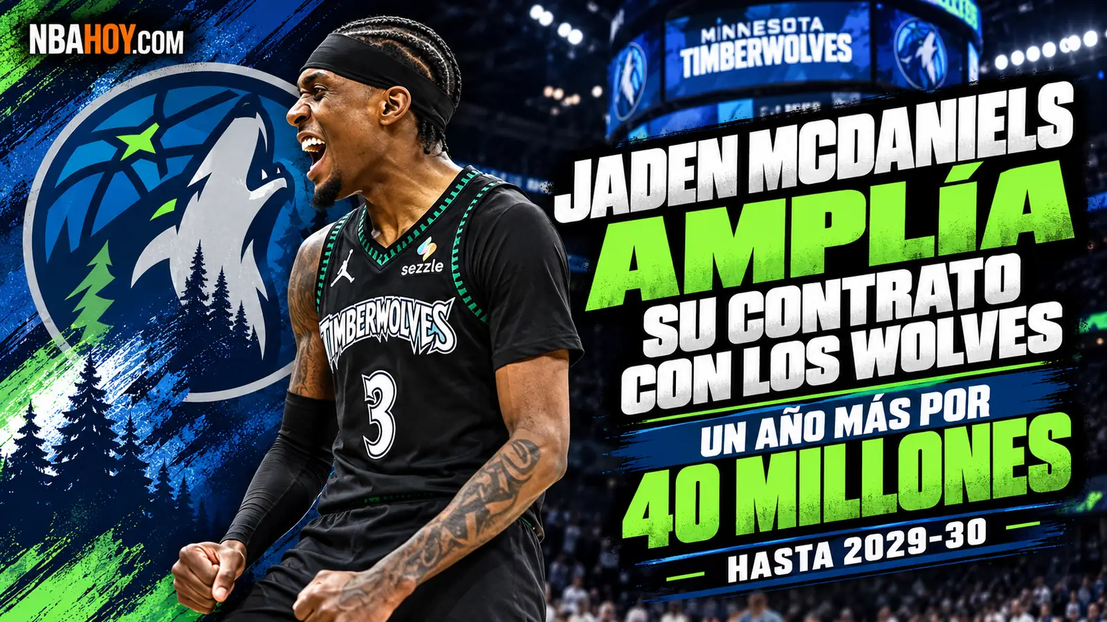 Jaden McDaniels amplía su contrato con los Timberwolves por 40 millones