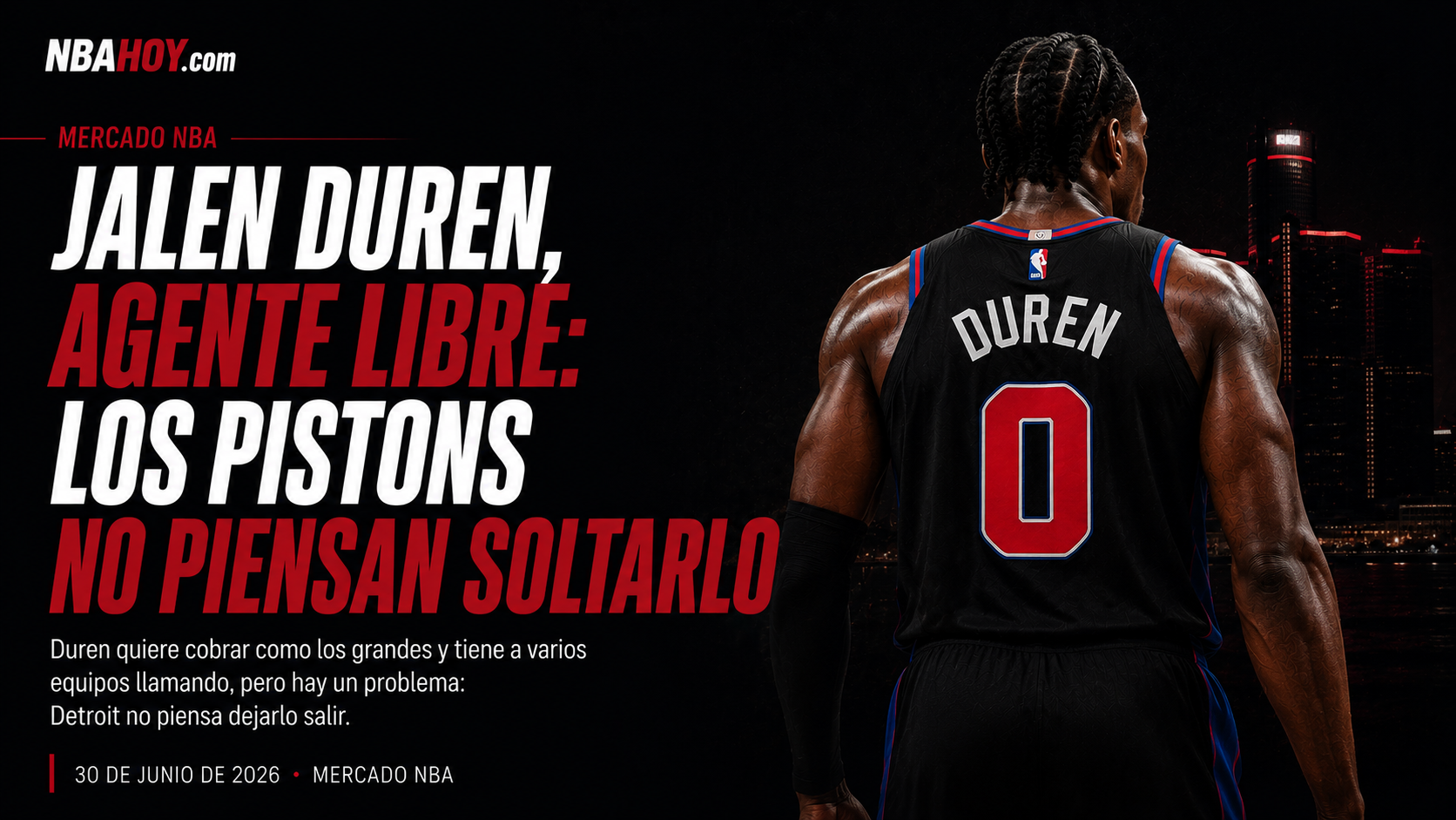 Jalen Duren, agente libre restringido de los Detroit Pistons