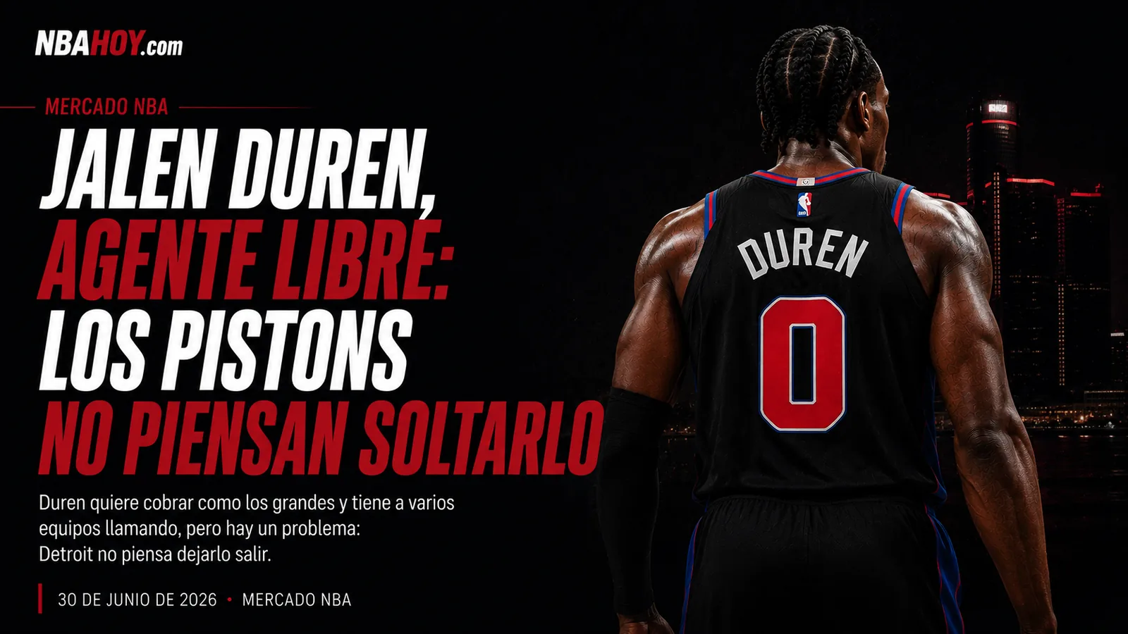 Jalen Duren, agente libre restringido de los Detroit Pistons