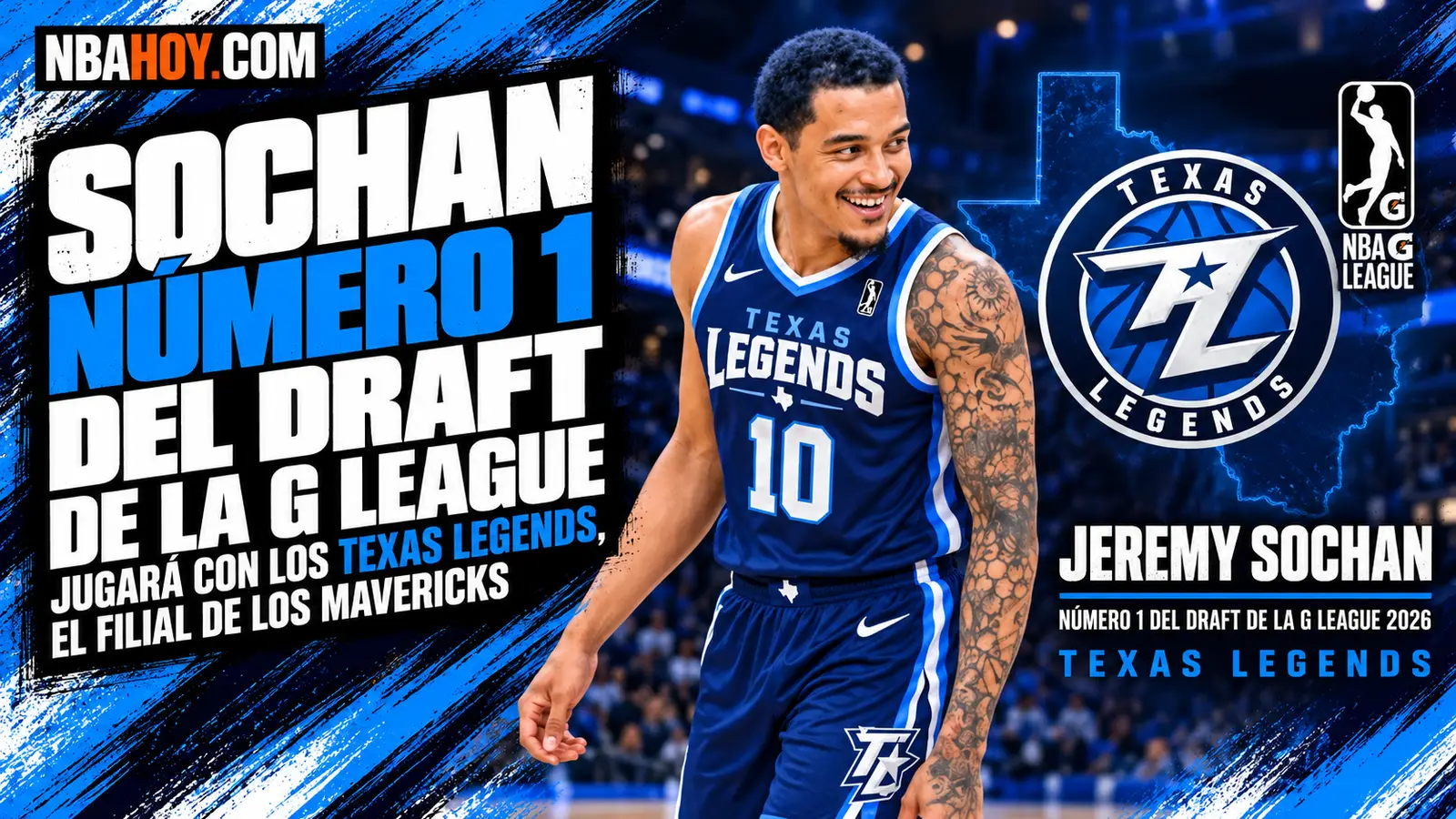 Jeremy Sochan, número 1 del draft de la G League con los Texas Legends