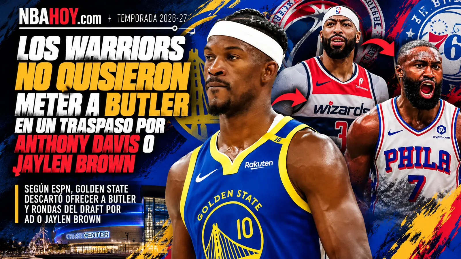 Jimmy Butler con los Warriors; Anthony Davis y Jaylen Brown, los traspasos que Golden State descartó
