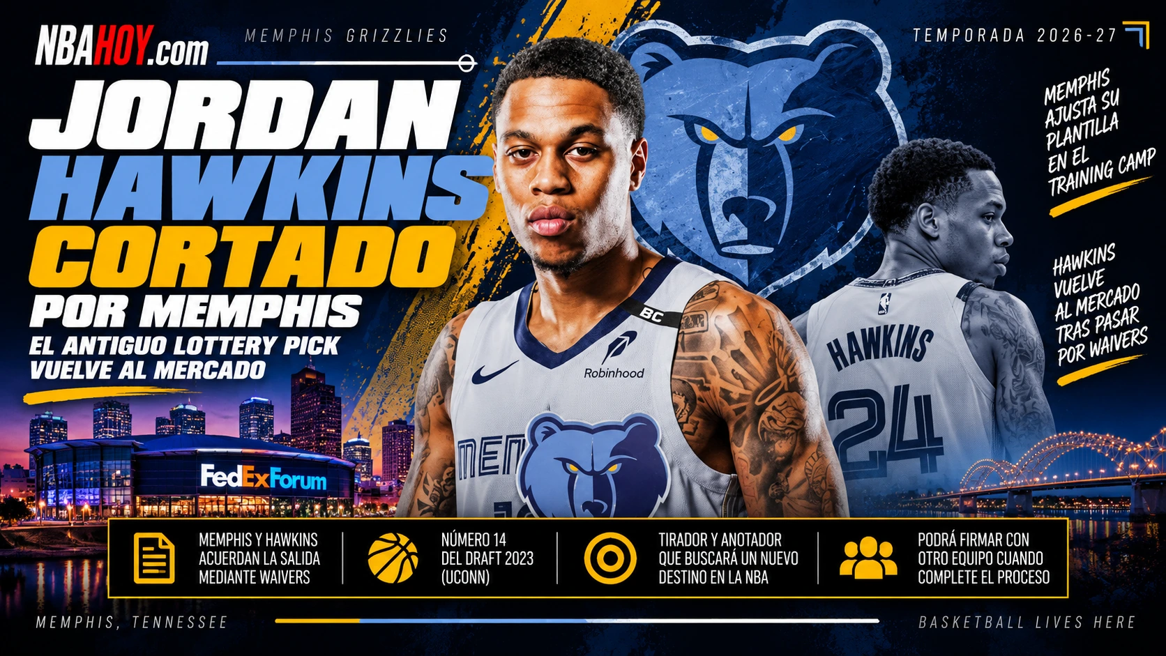 Jordan Hawkins firma un contrato two-way con Chicago Bulls