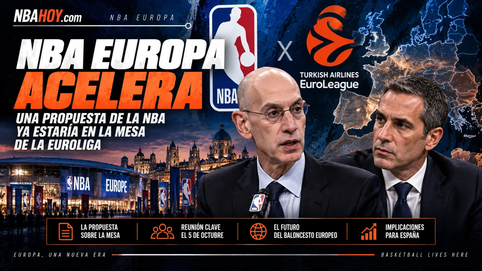 La NBA y la Euroliga negocian el futuro del baloncesto europeo