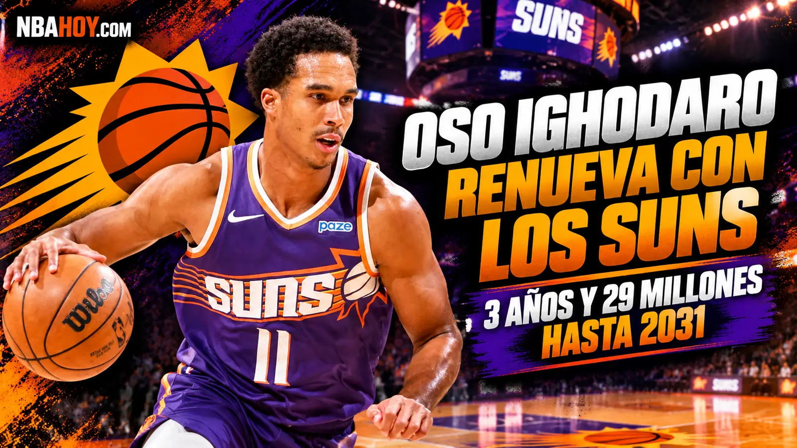 Oso Ighodaro renueva con los Suns por 3 años y 29 millones hasta 2031