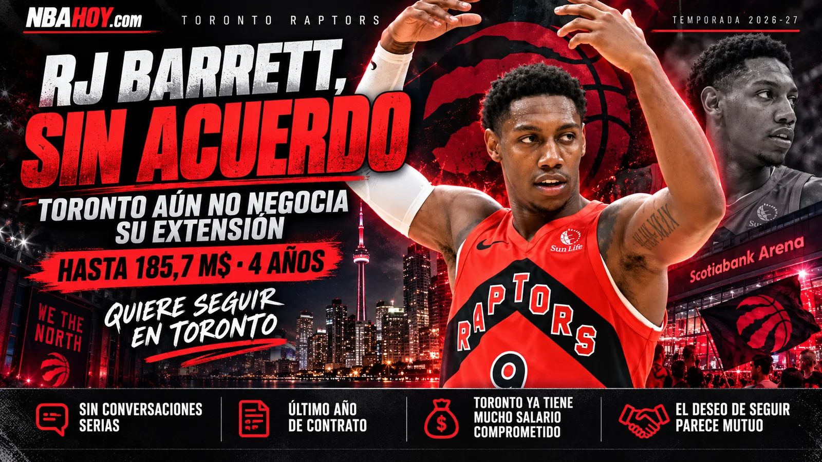 RJ Barrett y Toronto Raptors todavía no han iniciado conversaciones serias por su extensión