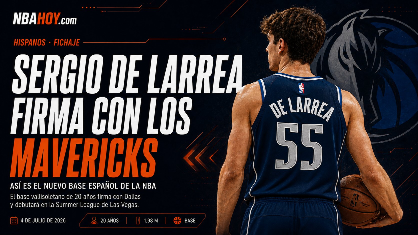 Sergio de Larrea, base español de los Dallas Mavericks