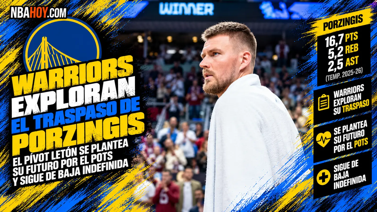Kristaps Porzingis, pívot de los Golden State Warriors